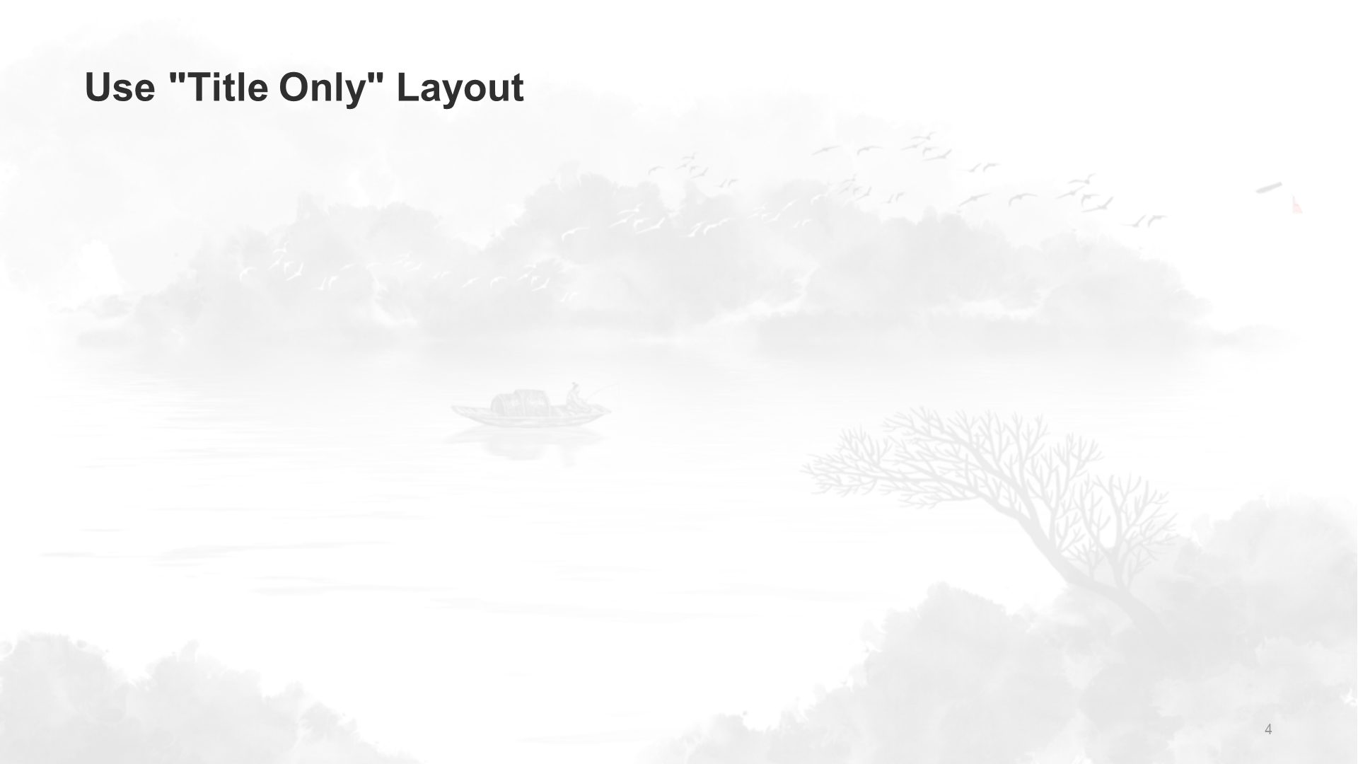 White Chinese ink training PPT