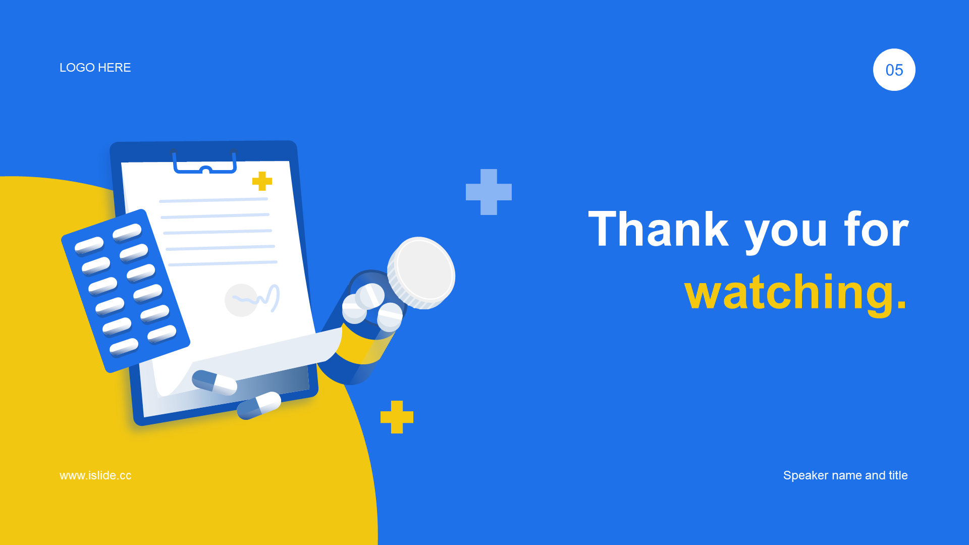 Blue simple biological health care annual work summary PPT