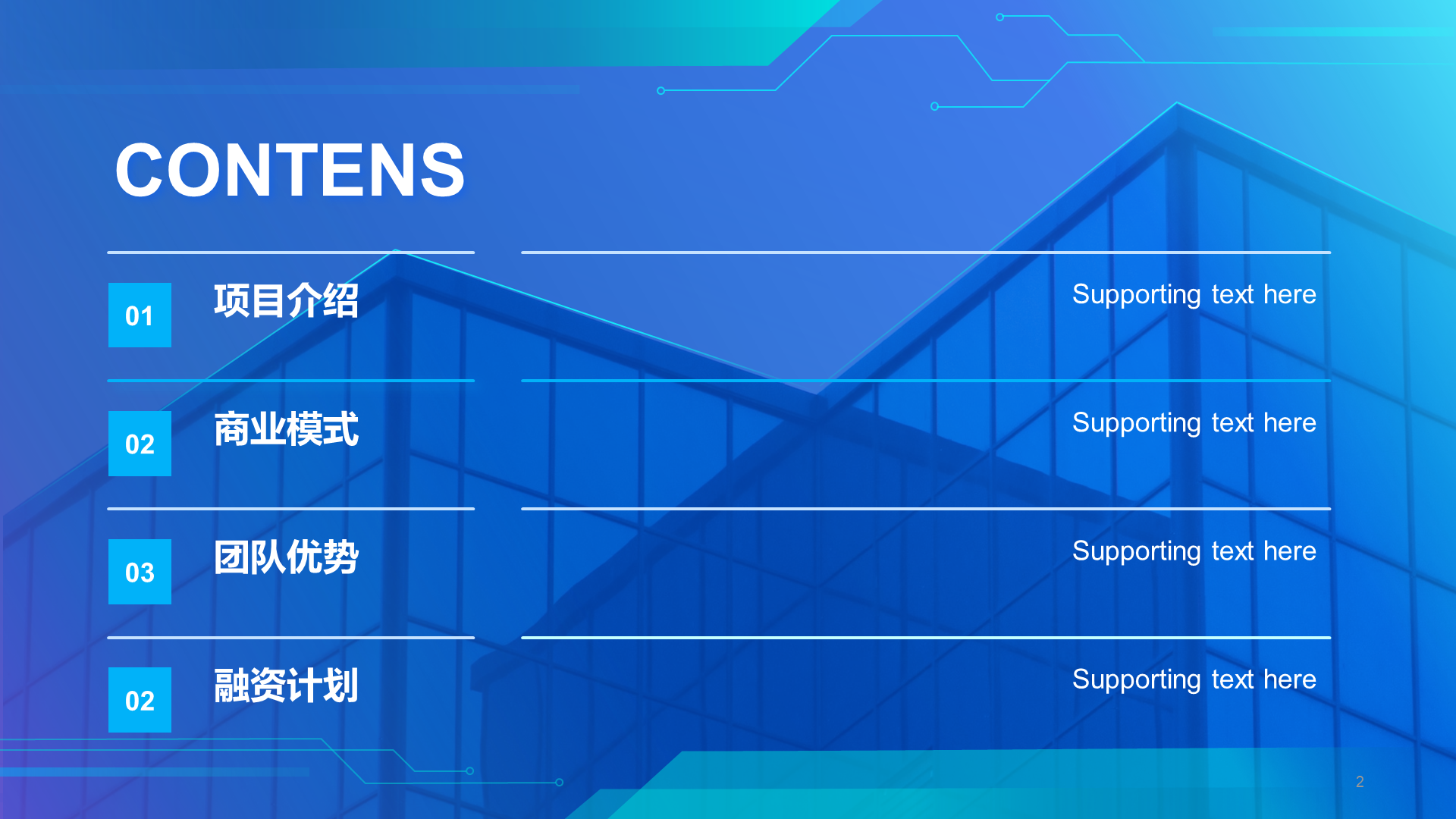 蓝色商务科技地产商业计划书PPT