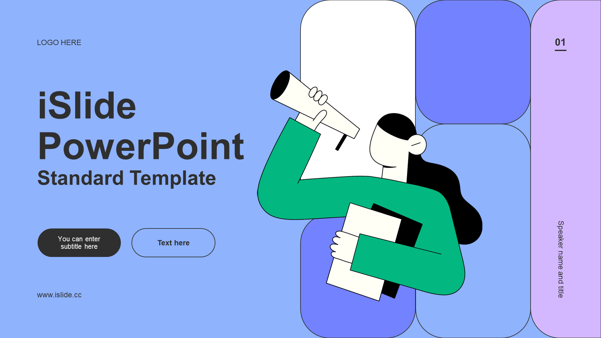 Purple simple illustration marketing PPT