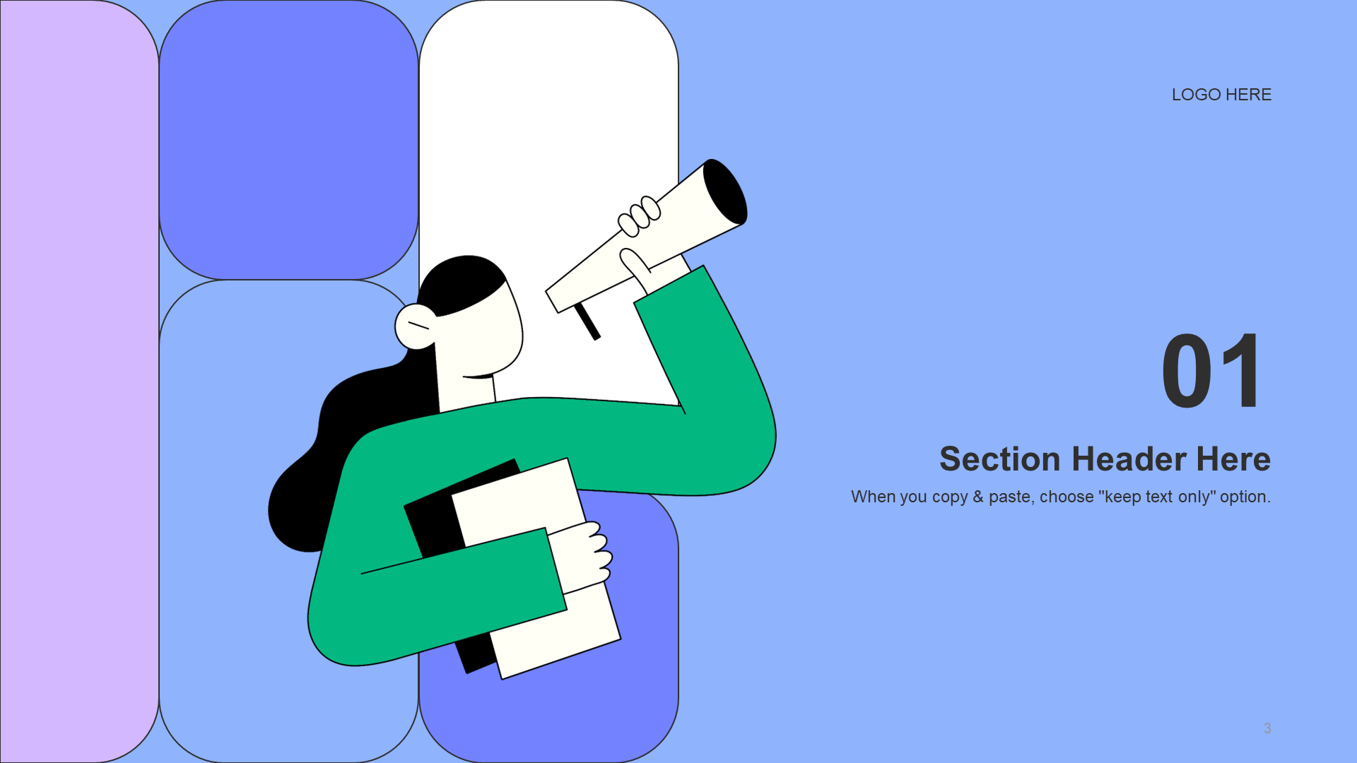 Purple simple illustration marketing PPT