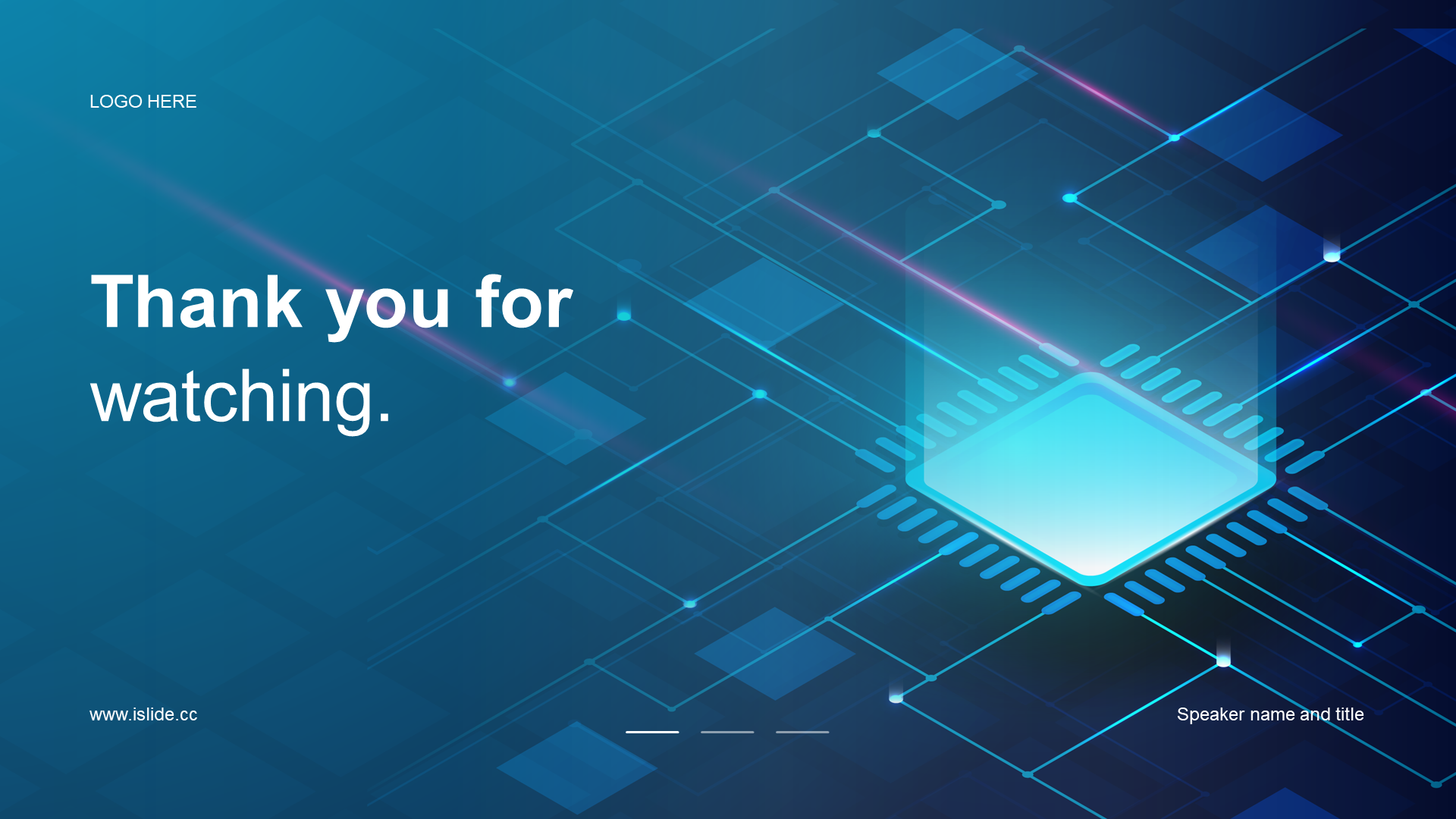 Blue science and technology Internet work summary PPT