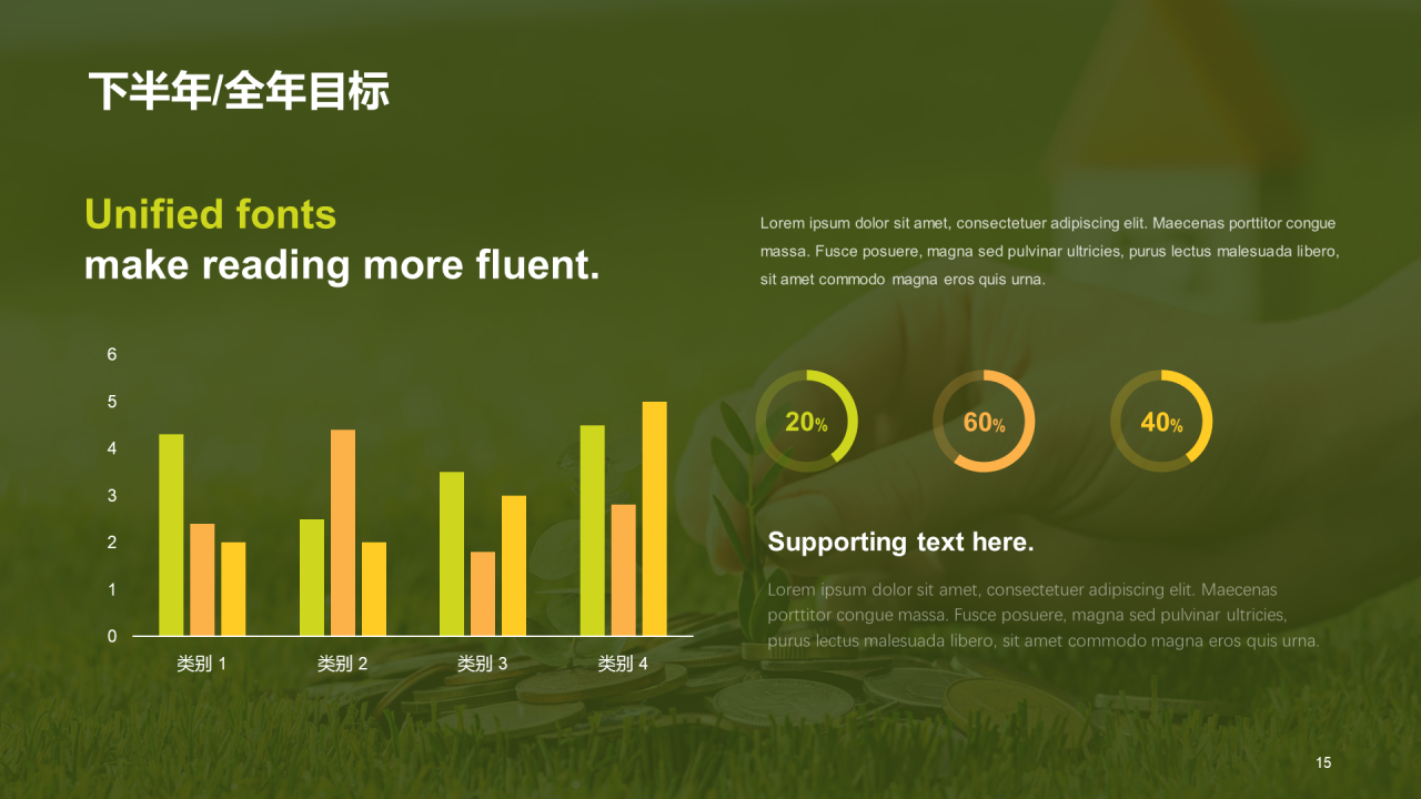 绿色商务金融保险工作总结PPT