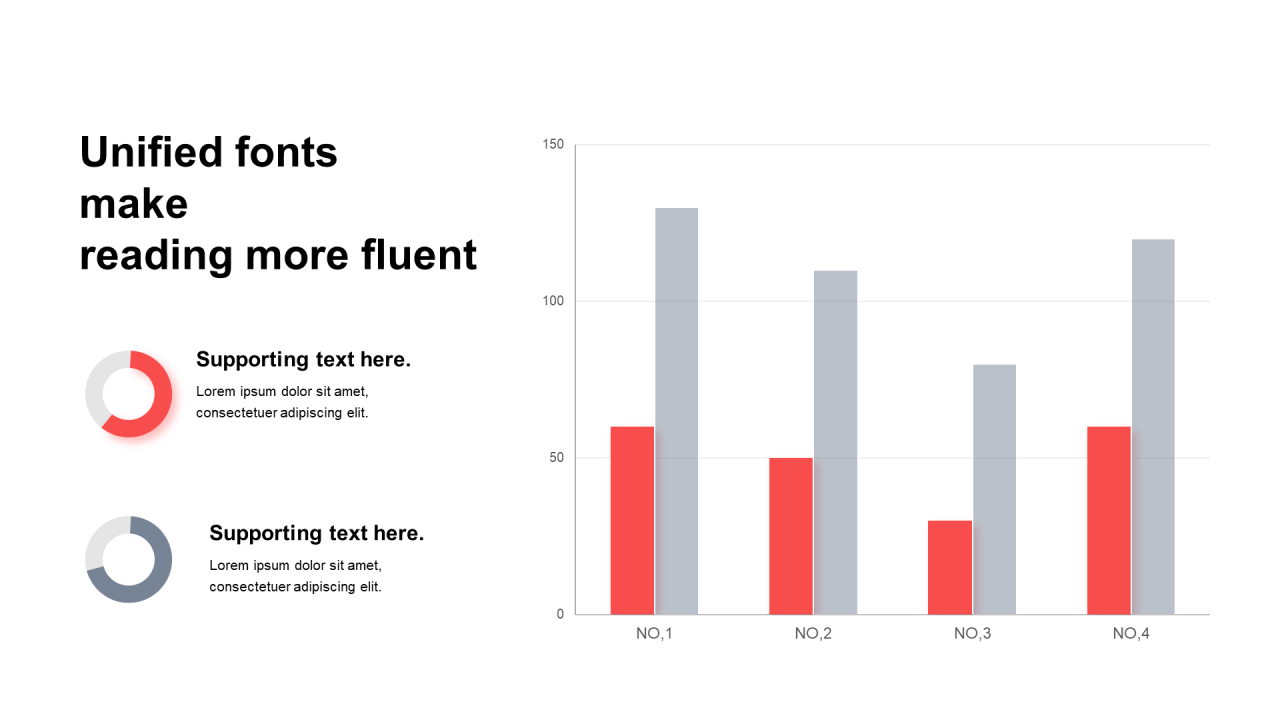 单色阴影PPT柱状图