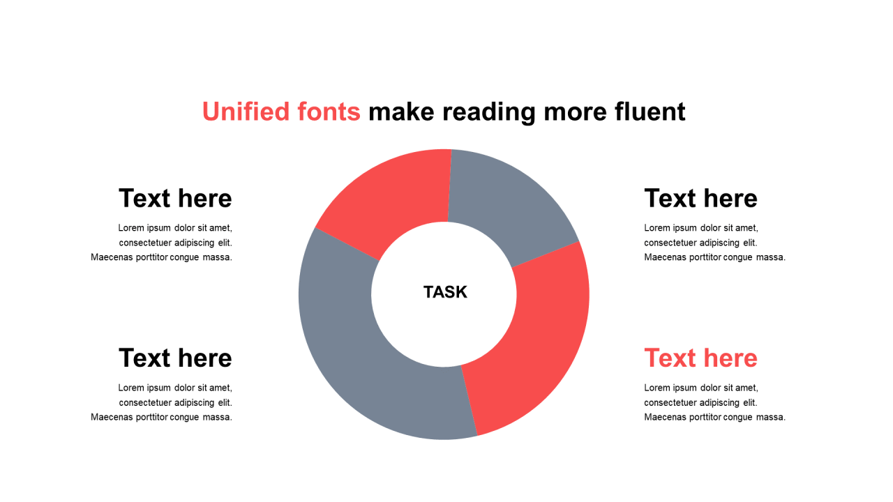 单色扁平PPT环形图