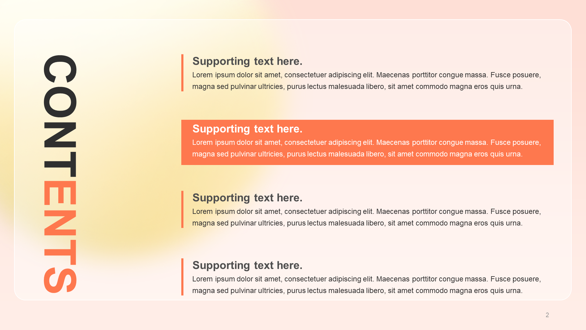 Orange gradient annual work summary PPT