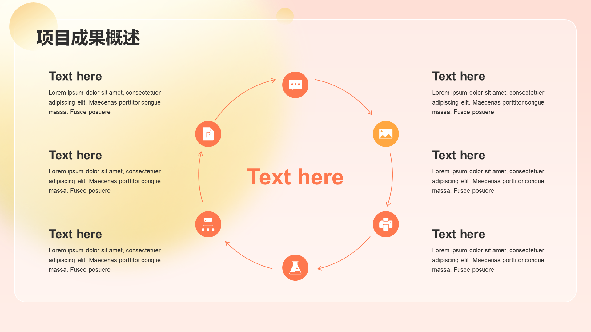 Orange gradient annual work summary PPT
