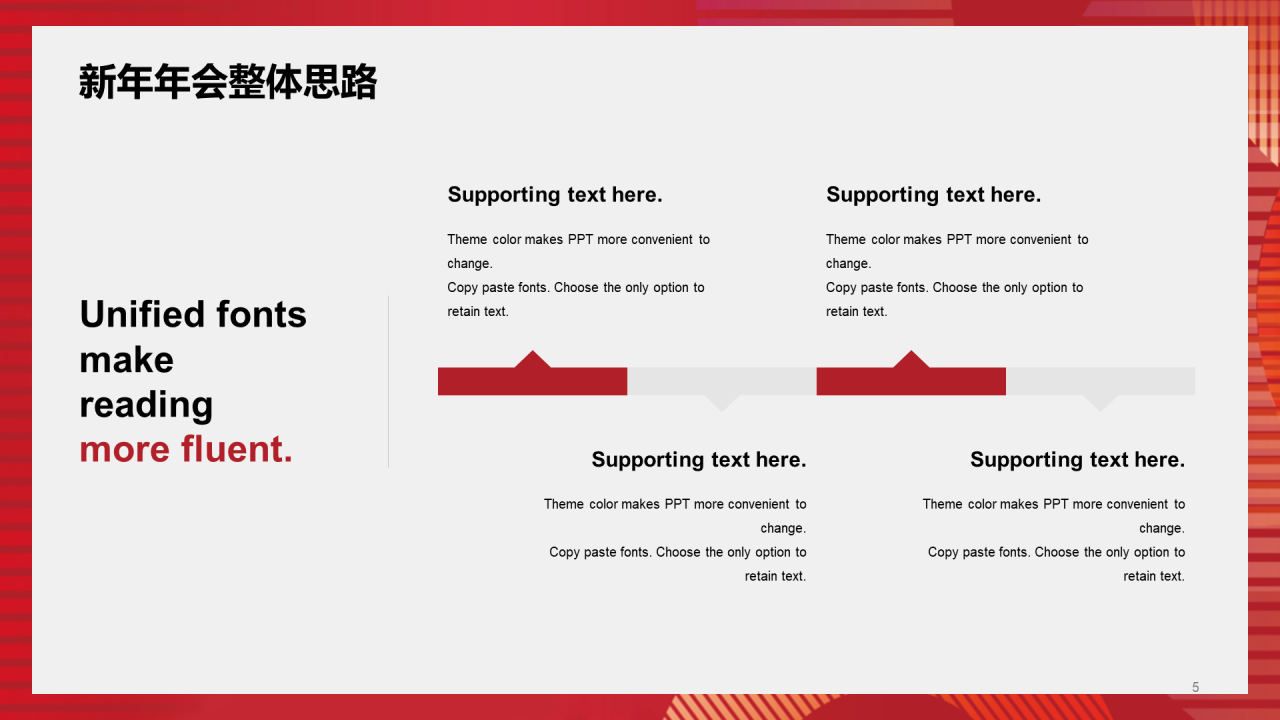 红色简约新年年会策划方案PPT