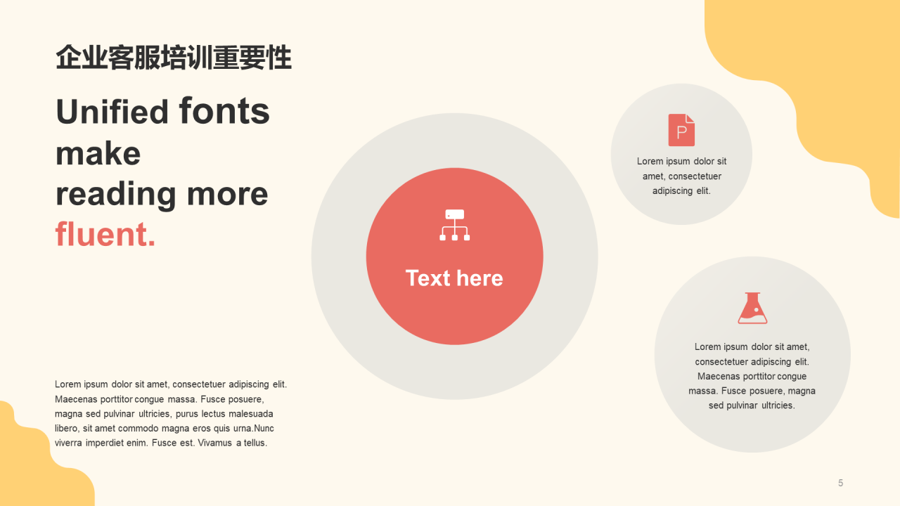 黄色插画互联网客服入职企业培训PPT