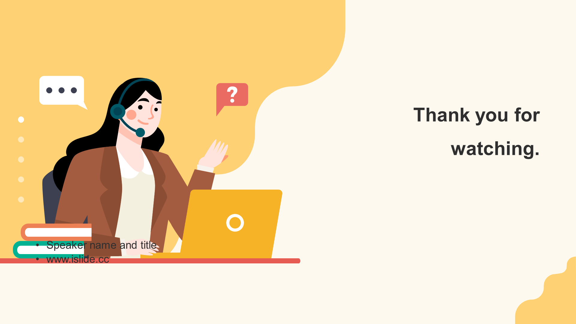 Yellow illustration Internet customer service induction training PPT