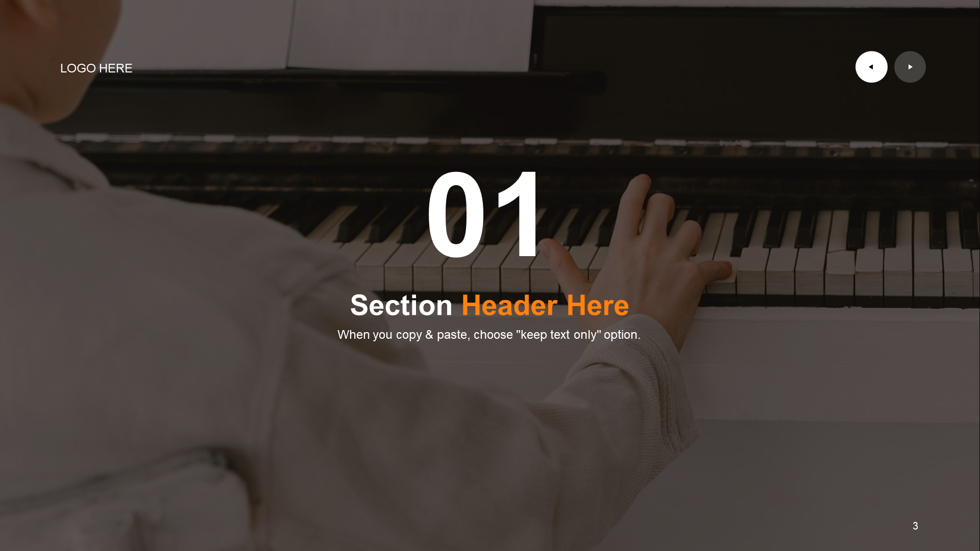 Orange business modern piano training courseware PPT