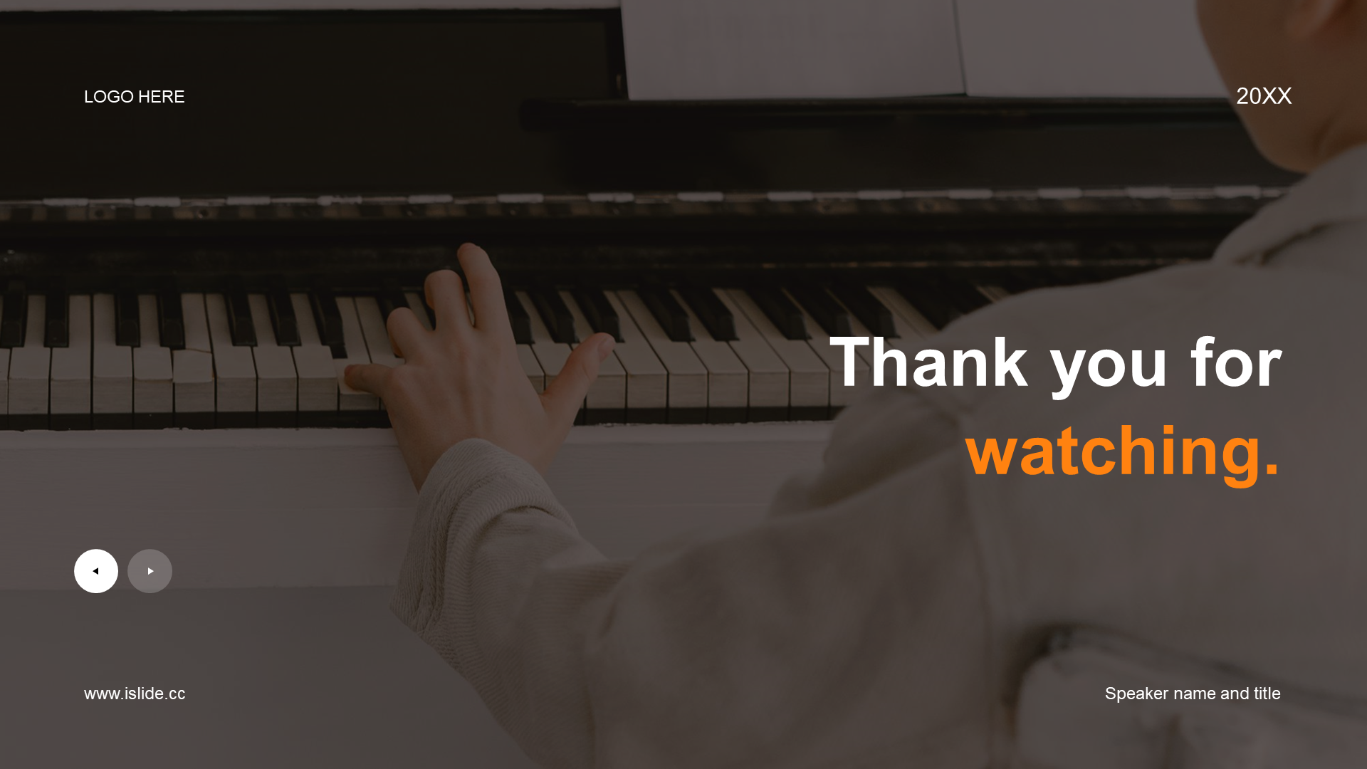 Orange business modern piano training courseware PPT