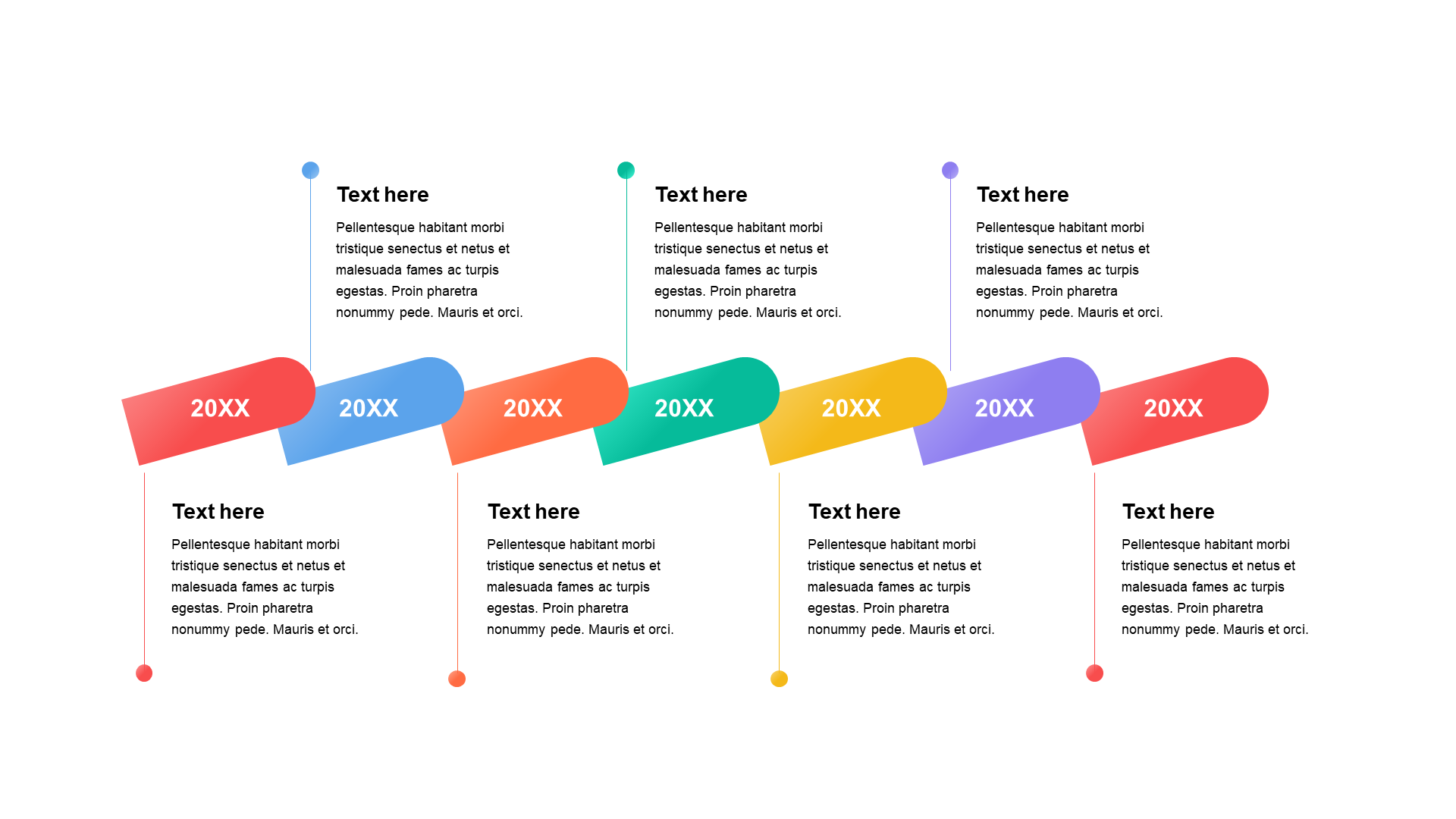 Multi-color gradient PPT list