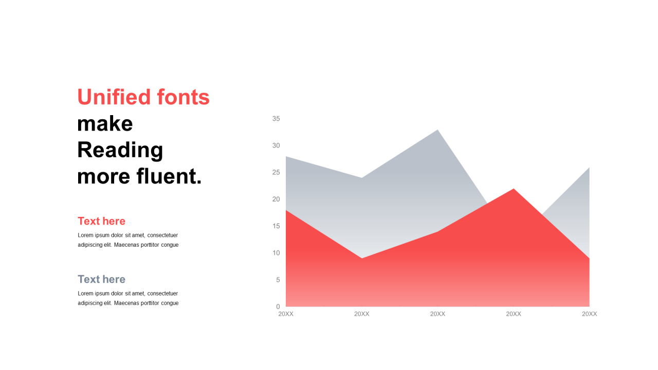 单色渐变PPT面积图