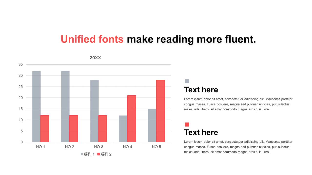 单色扁平PPT柱状图