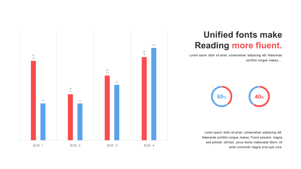 多色扁平PPT柱状图