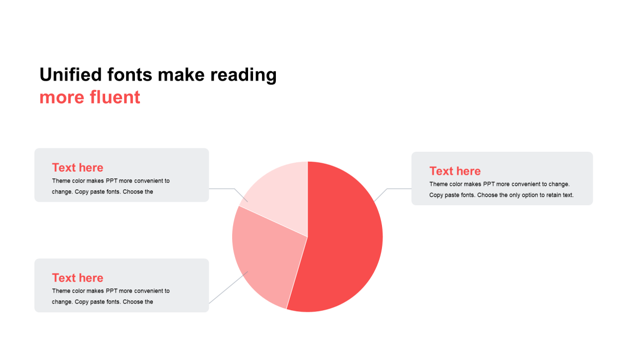 单色扁平PPT饼图