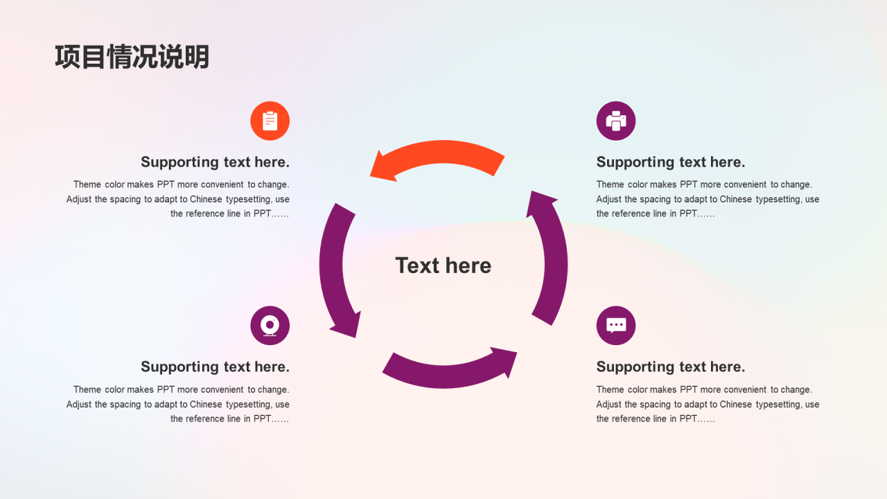 多色简约扁平年度工作总结PPT