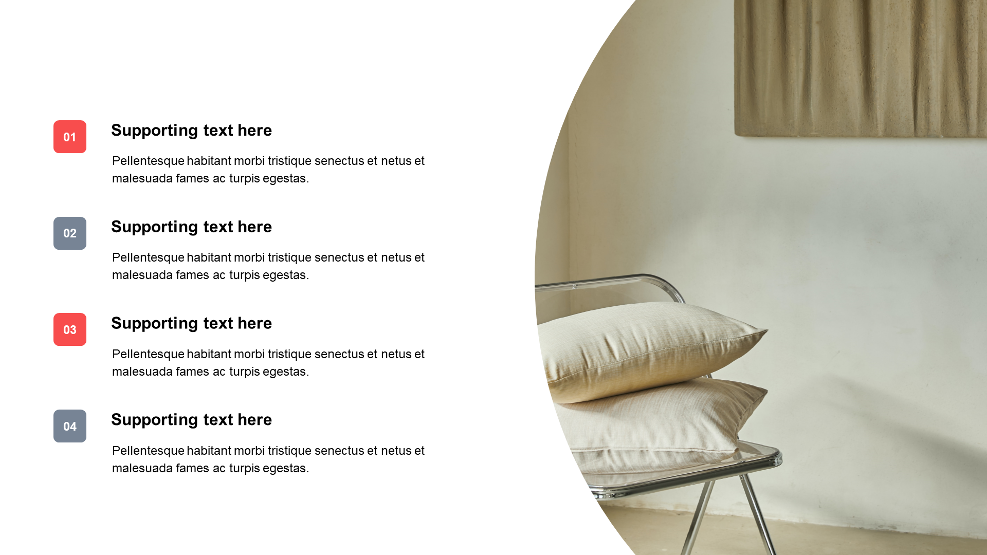 Monochrome flat PPT list