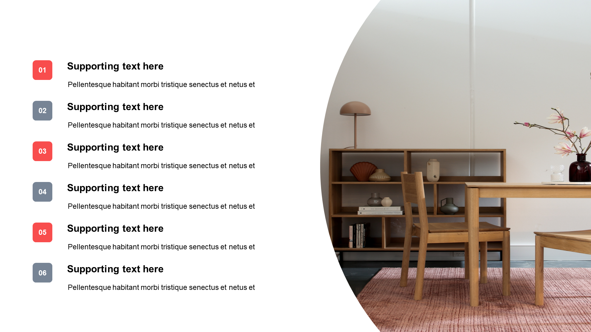 Monochrome flat PPT list