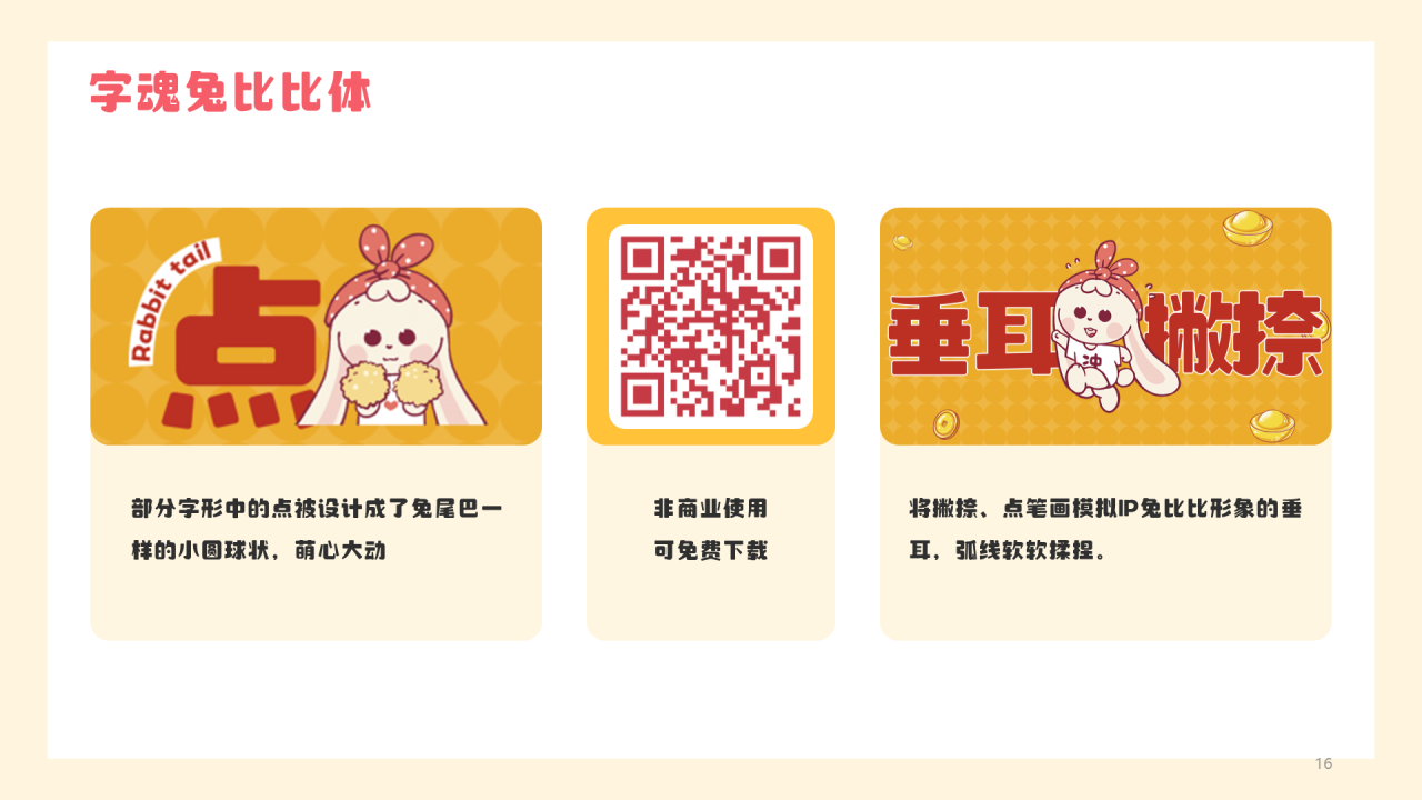 黄色插画iSlide X 字魂网 X 兔比比 兔年主题PPT案例