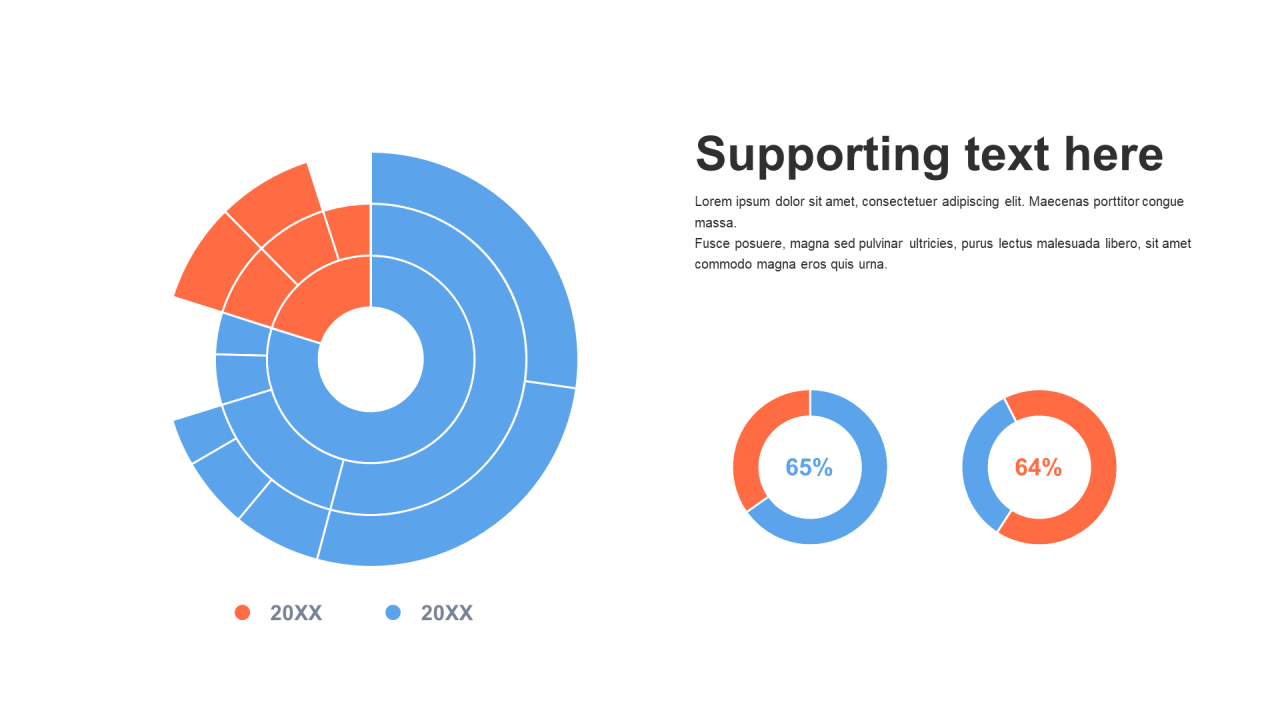 多色扁平PPT旭日图