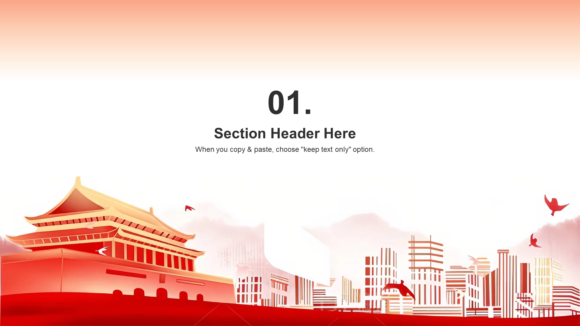 Red illustration Party building activities education training courseware PPT