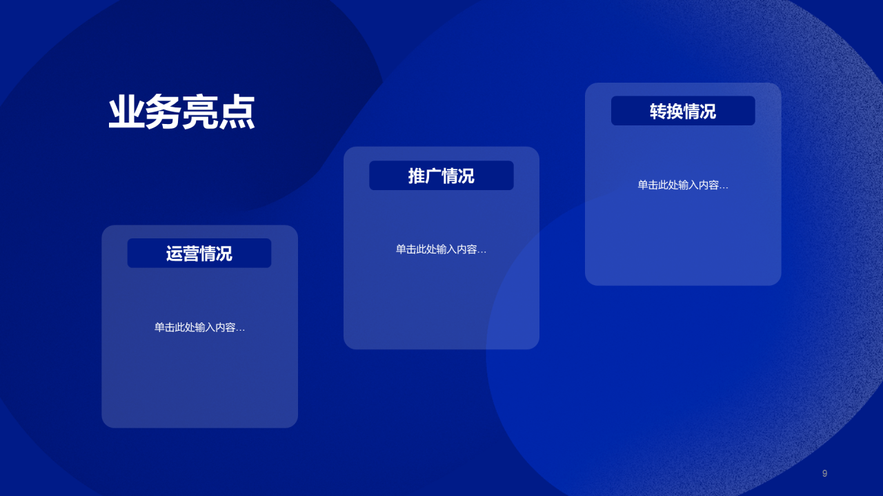 蓝色扁平简约年度总结PPT