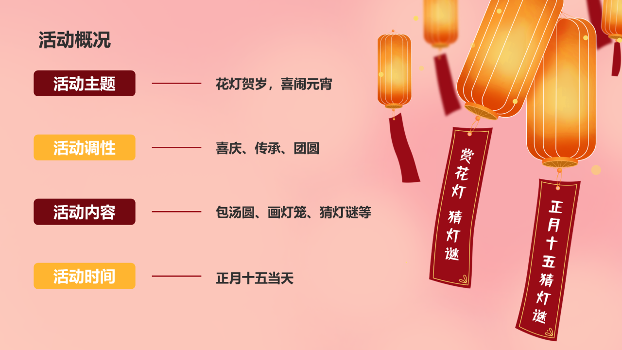 红色简约元宵节活动策划方案PPT