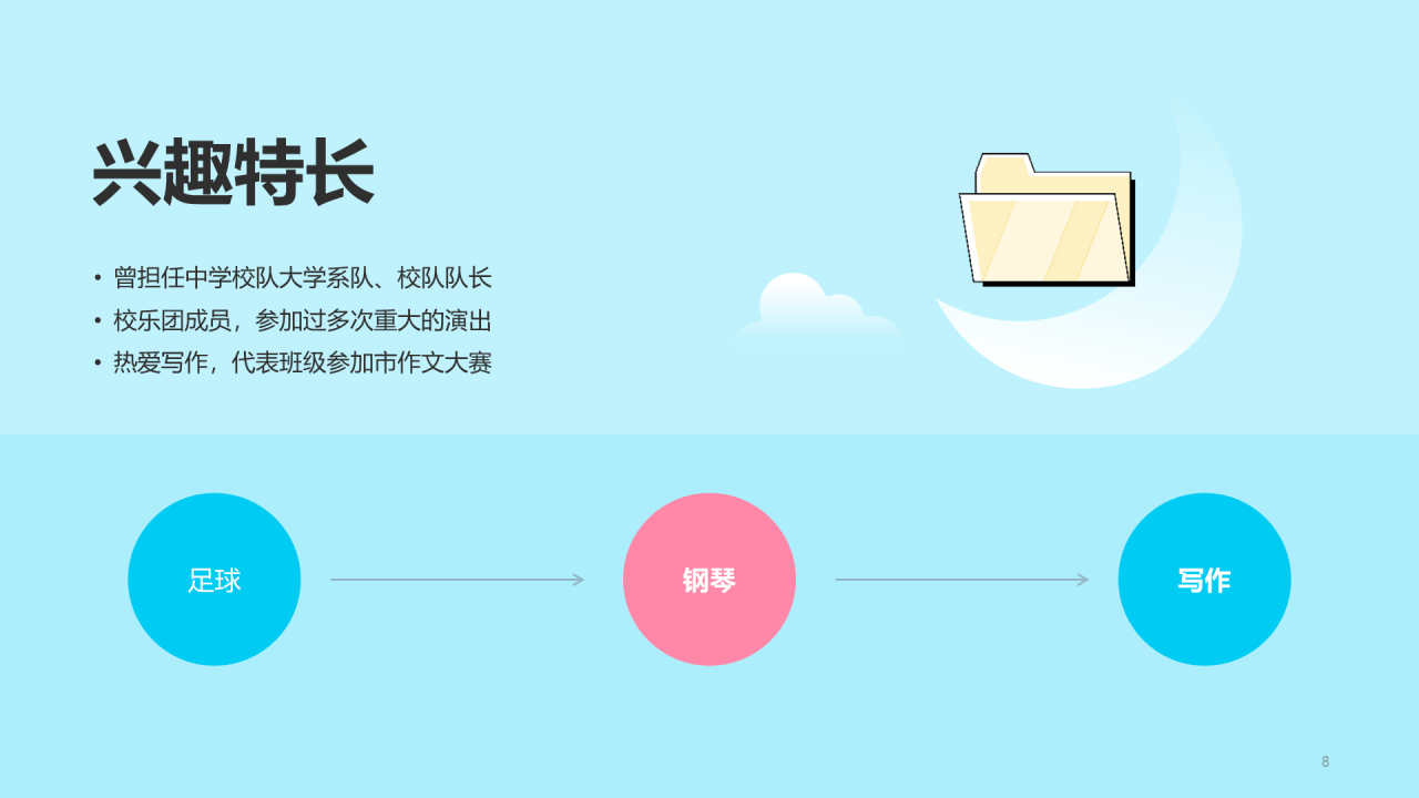 粉色简约渐变个人求职简历竞聘述职PPT