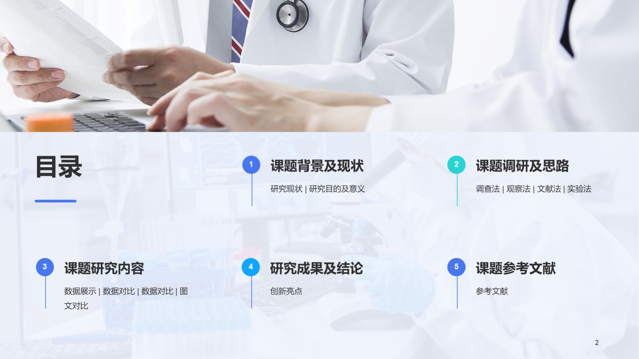 蓝色商务医学专业毕业论文答辩PPT