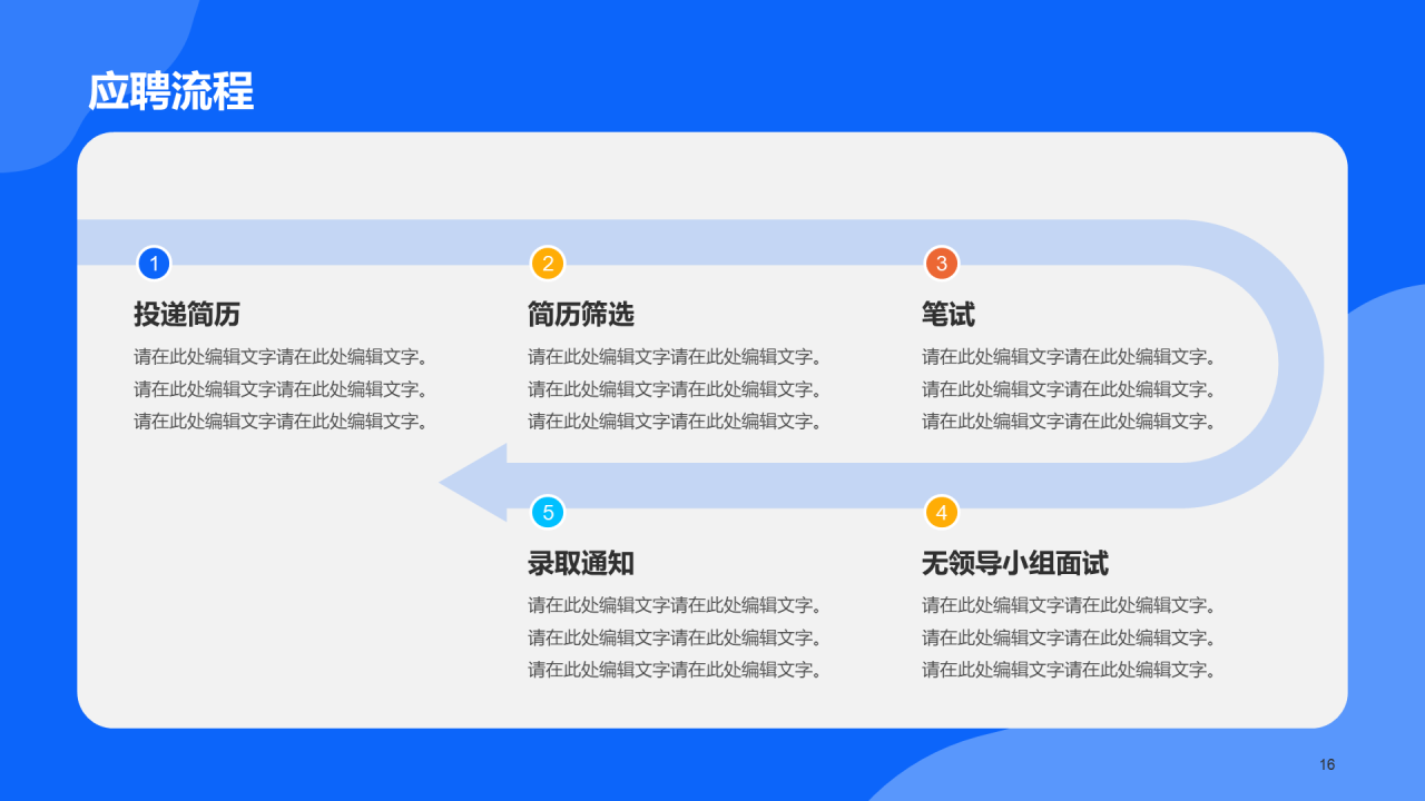 蓝色插画春季校园大型招聘PPT