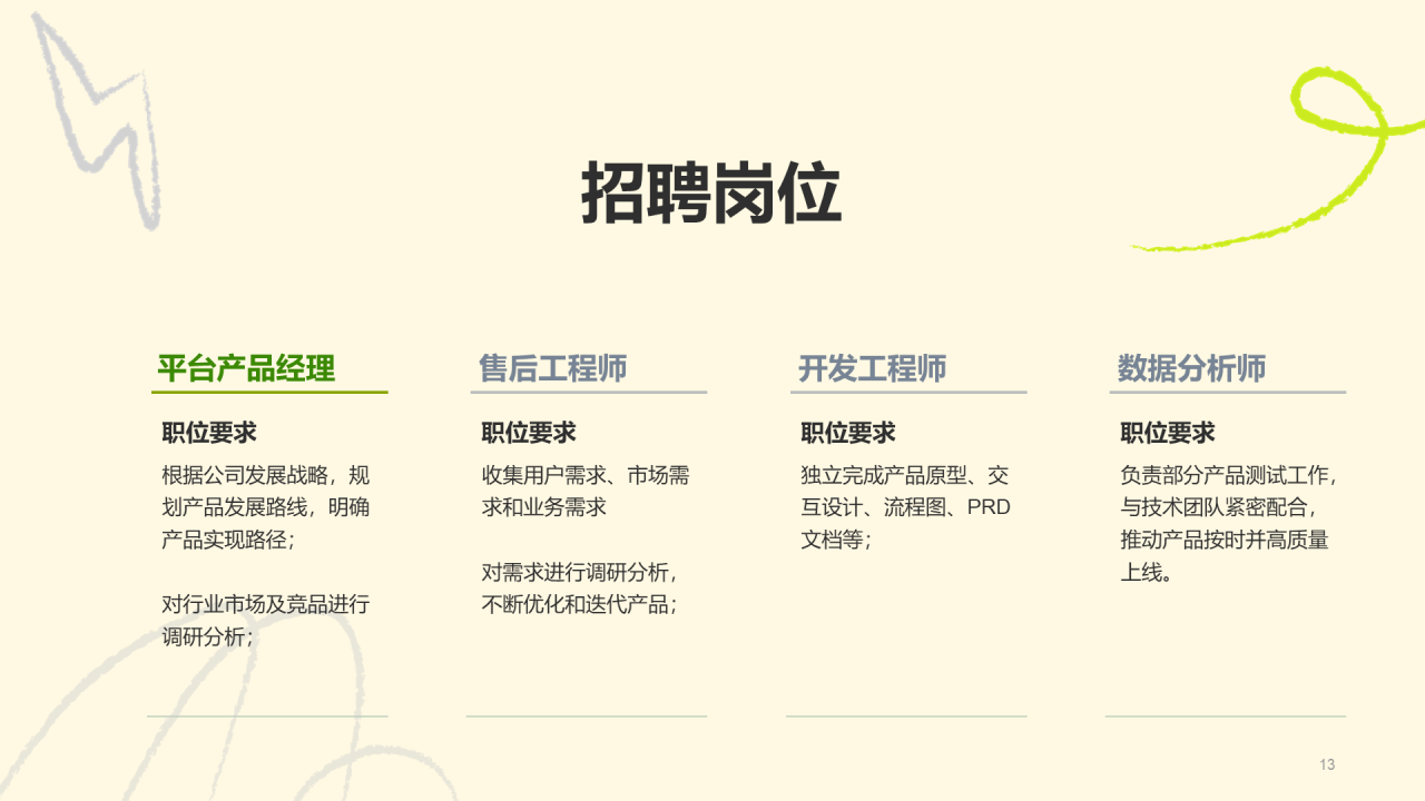 绿色插画校园招聘寻找发光的你企业招聘PPT模板