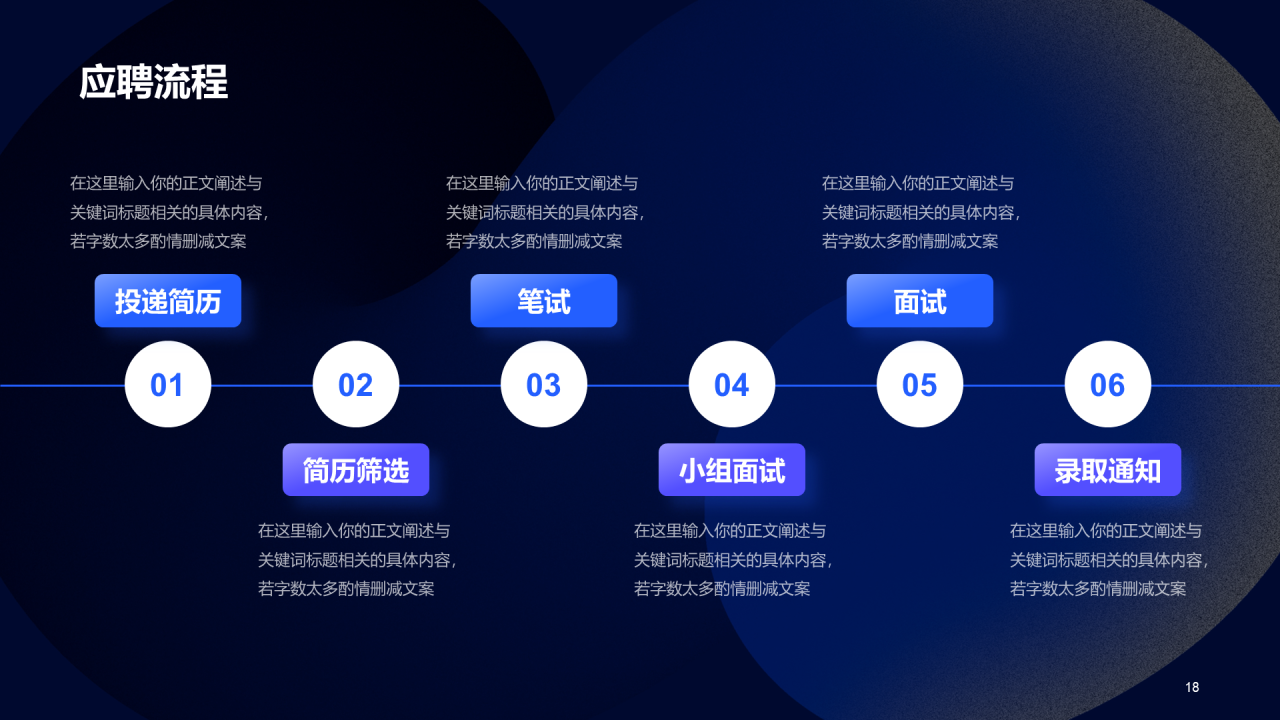 蓝色渐变简约企业招聘大会PPT