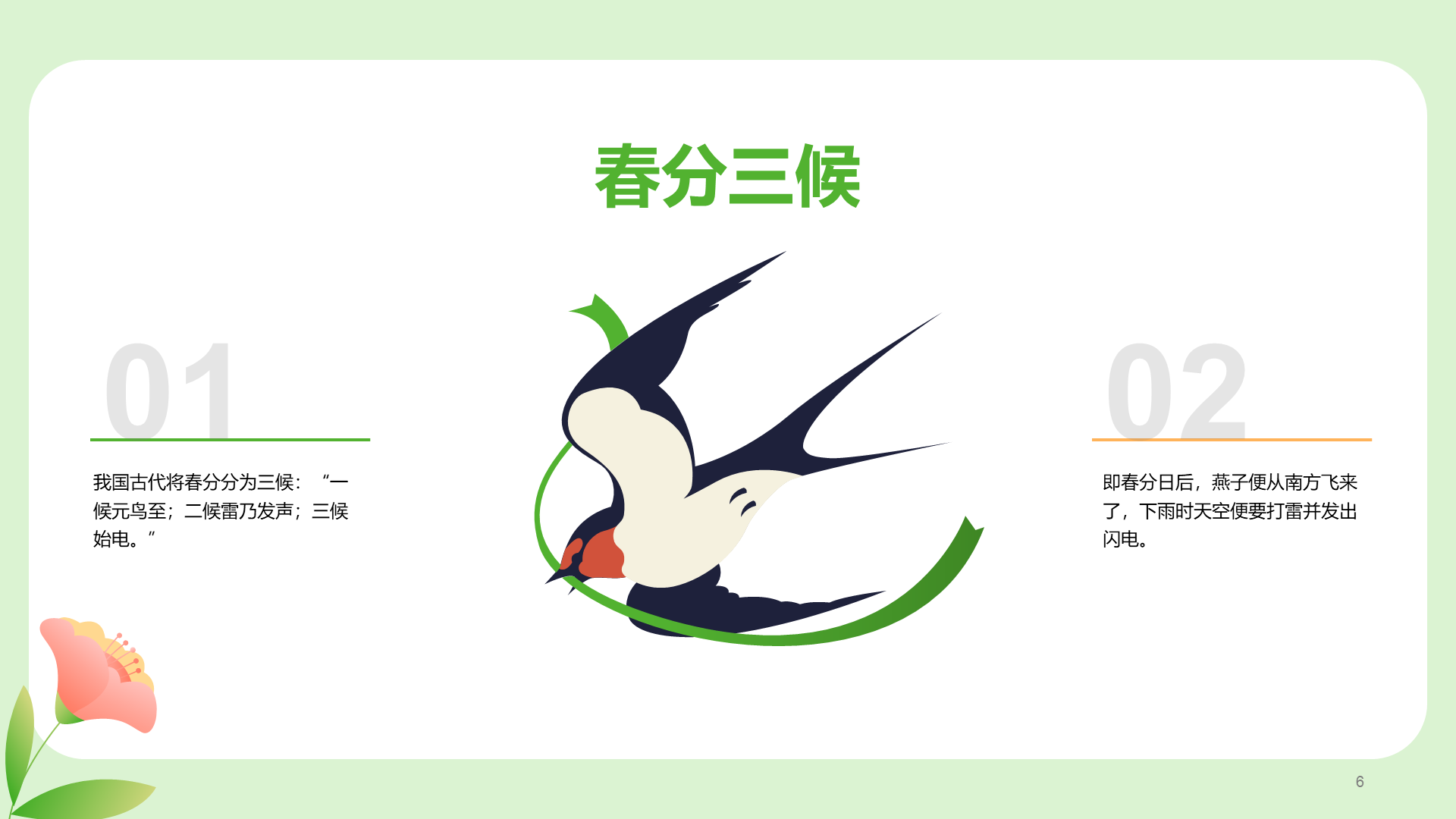 粉色插画春分节气科普介绍PPT