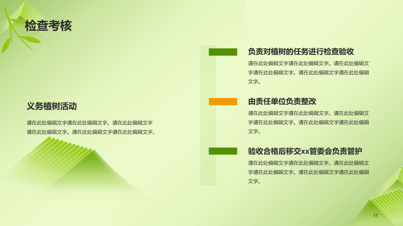 绿色简约单位植树节活动策划PPT