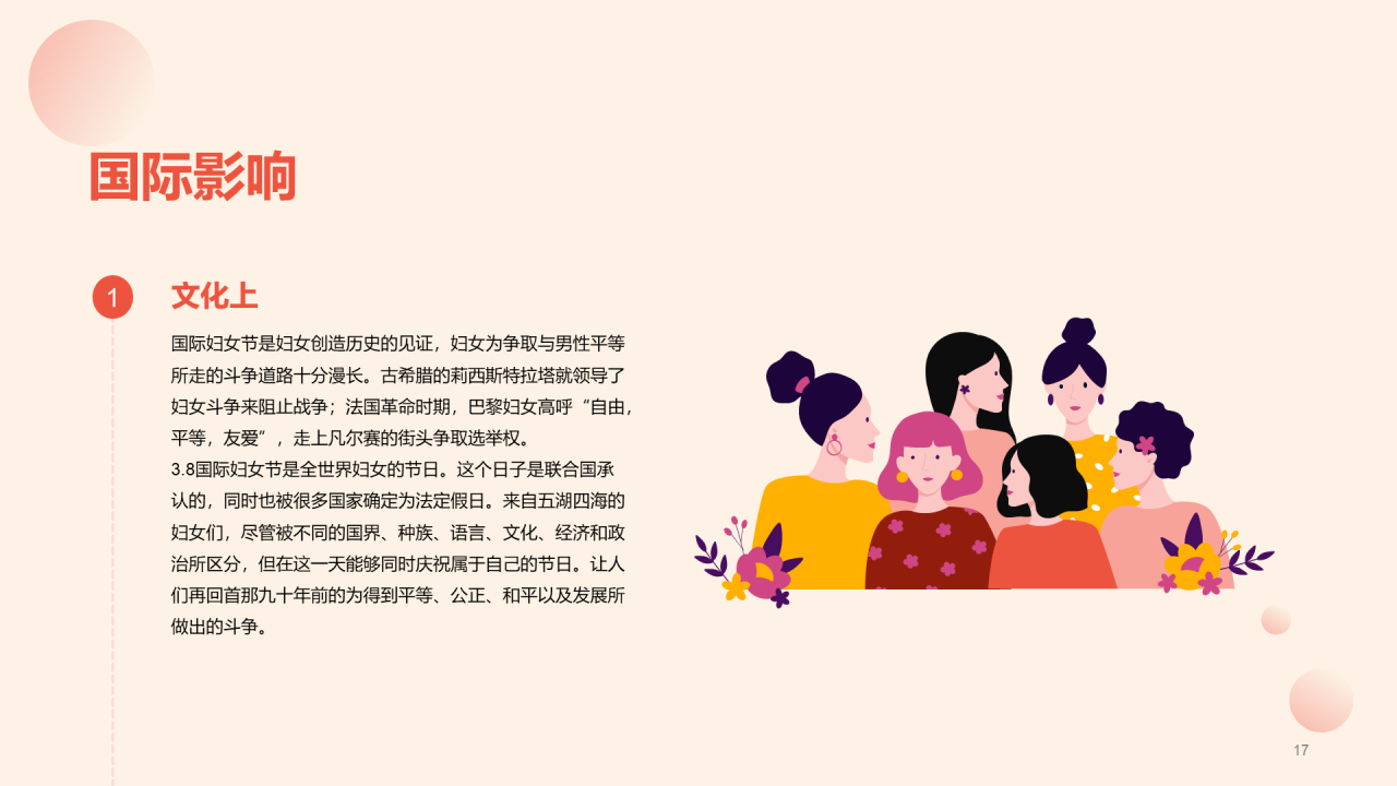 黄色简约插画38妇女节节日科普介绍PPT
