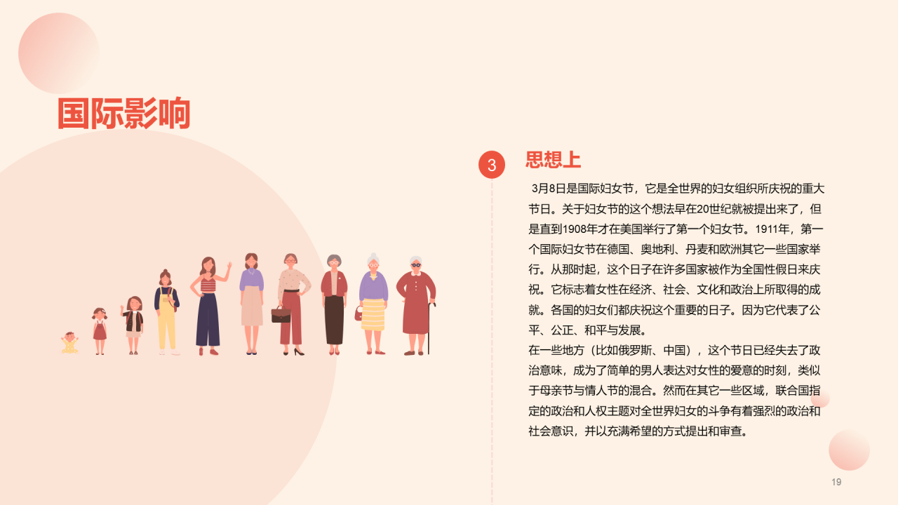 黄色简约插画38妇女节节日科普介绍PPT