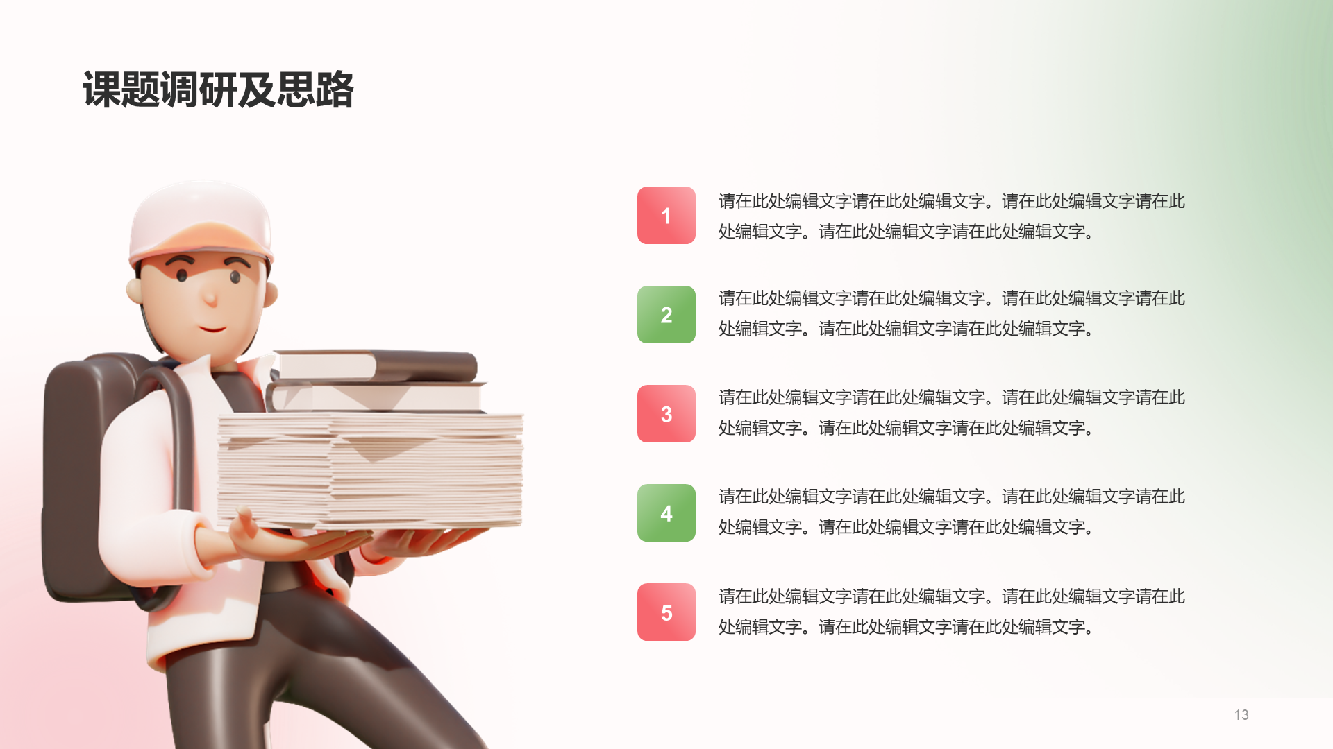 绿色创意艺术系3D毕业论文毕业答辩PPT