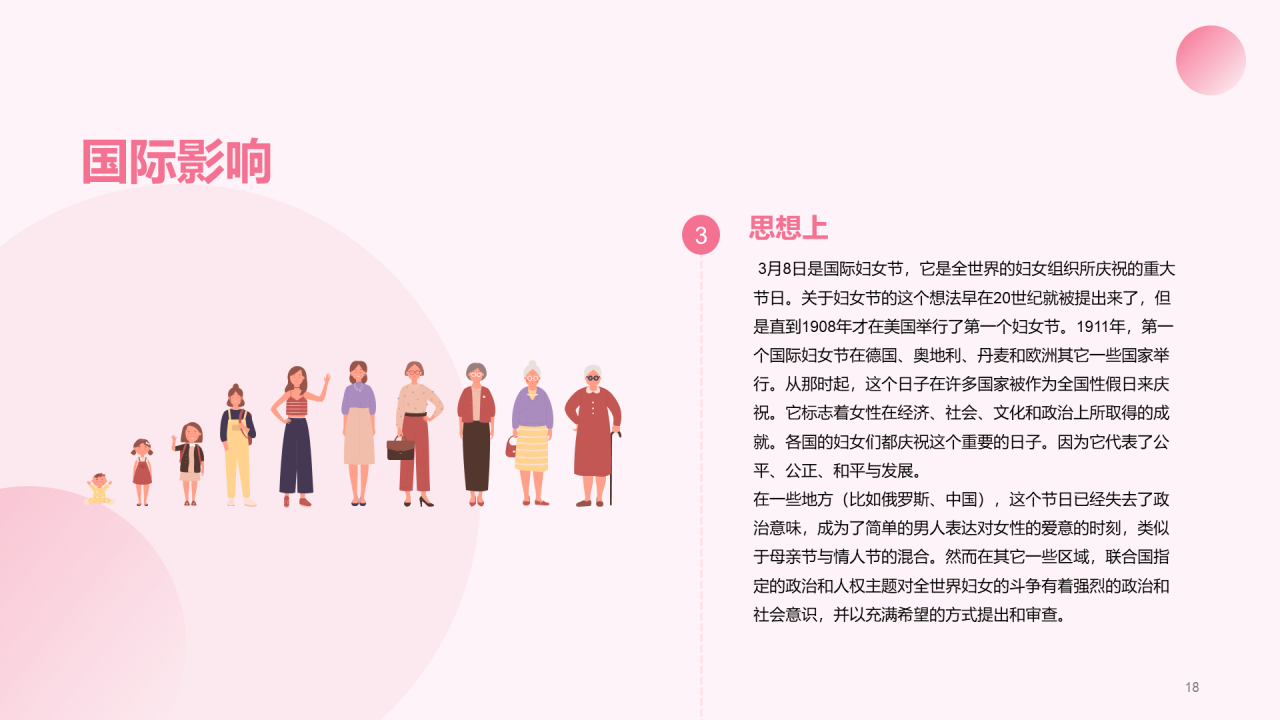 粉色商业现代38妇女节节日科普介绍PPT