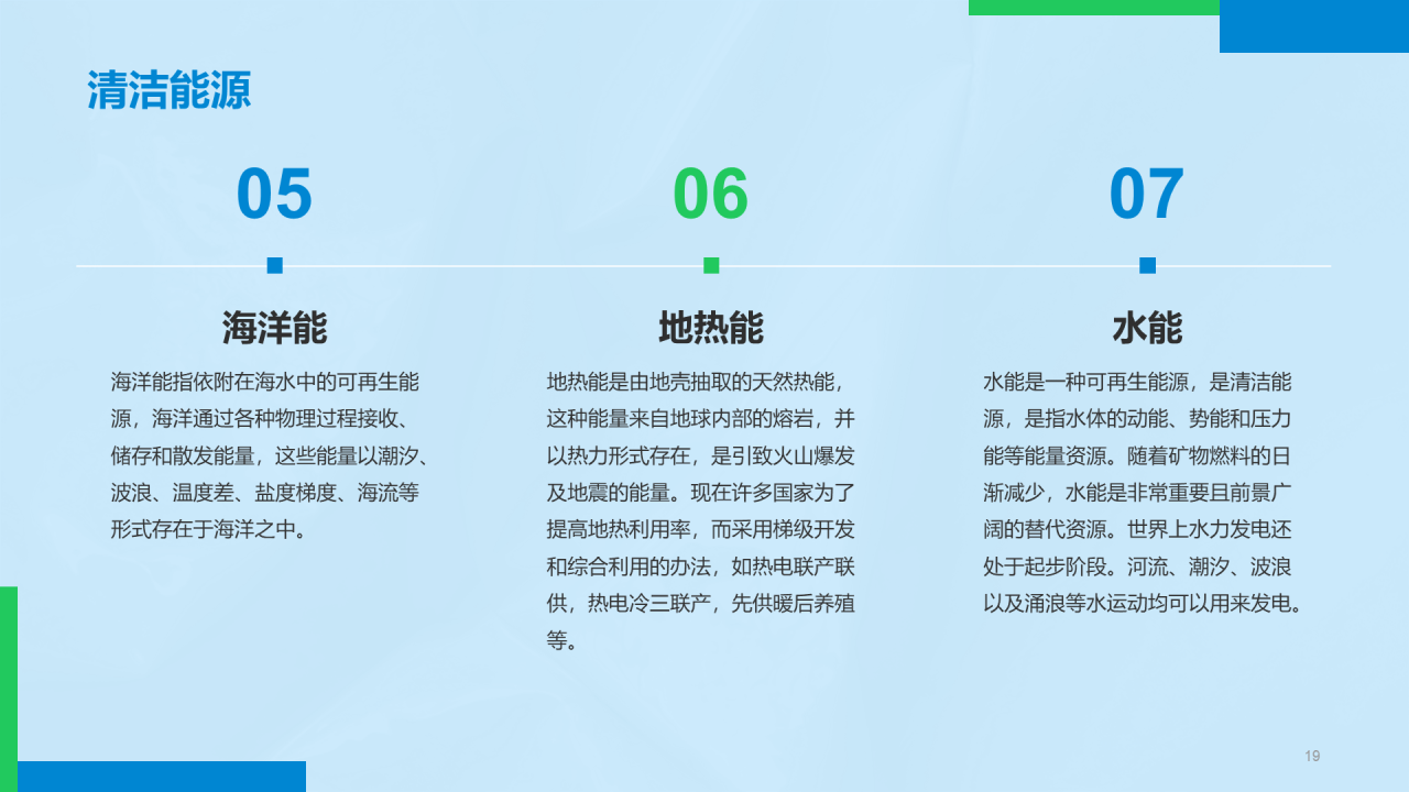 蓝色简约环保知识科普PPT