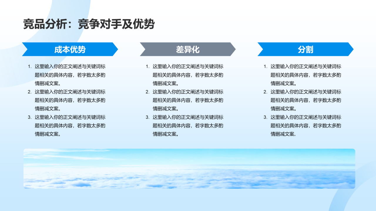 蓝色渐变航空公司商业计划书PPT