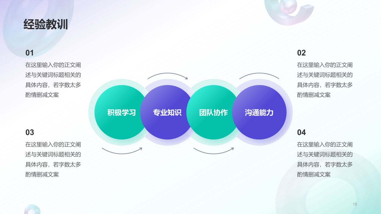 绿紫创意酷炫渐变工作总结PPT