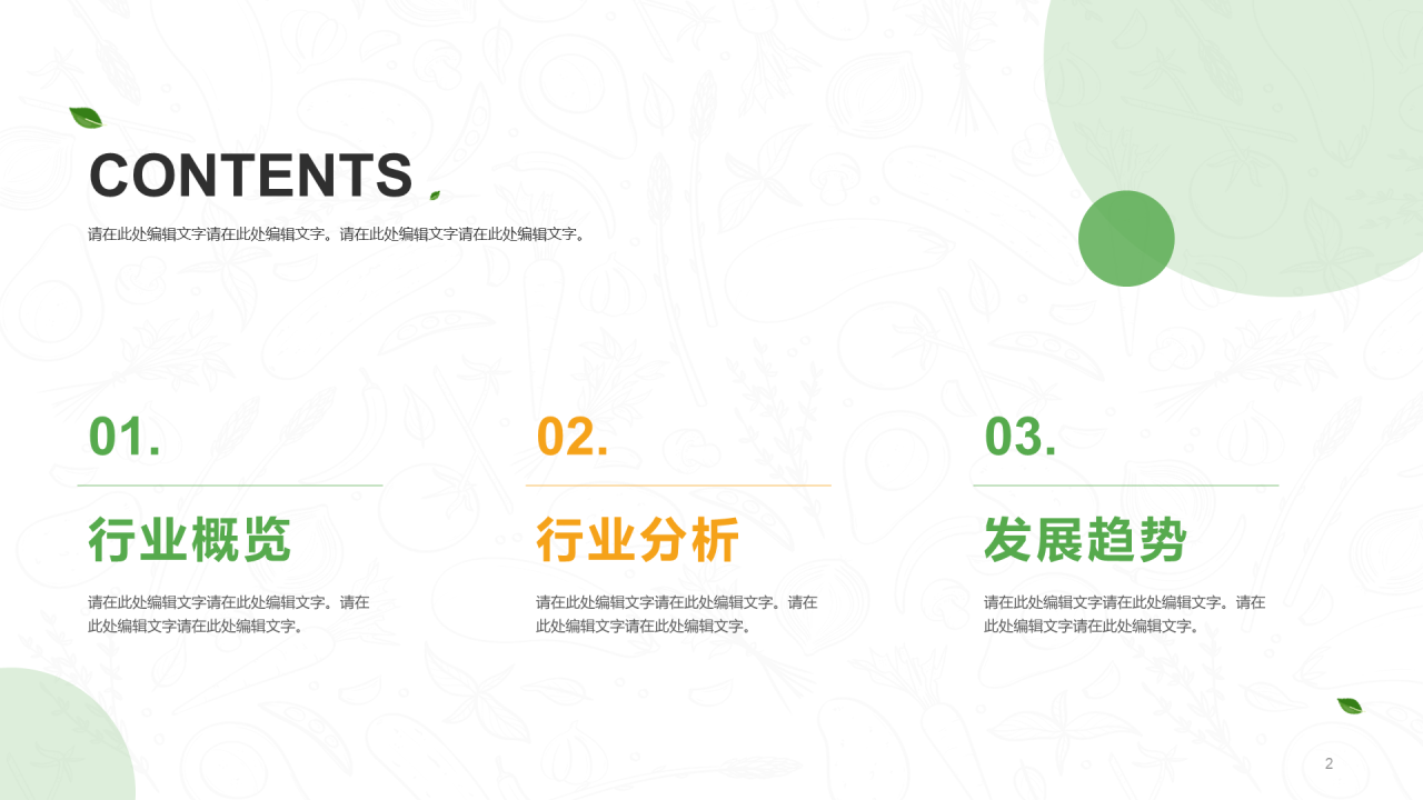 绿色插画无糖食品行业研究报告