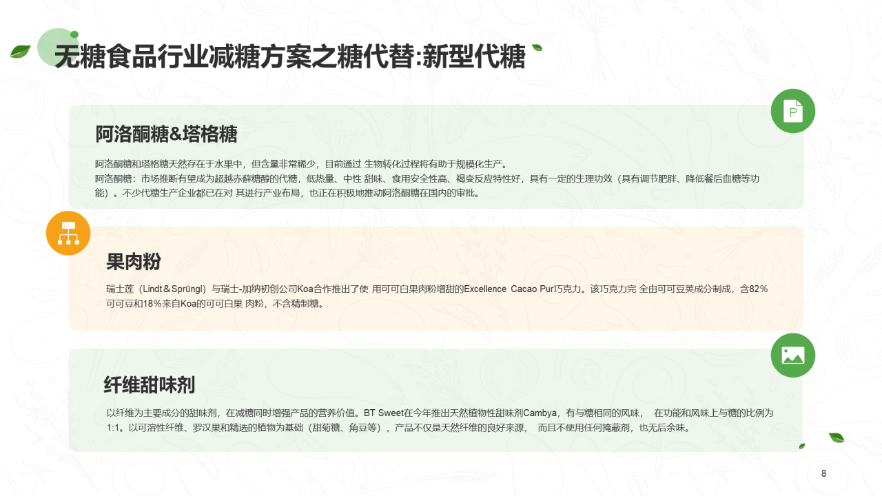绿色插画无糖食品行业研究报告