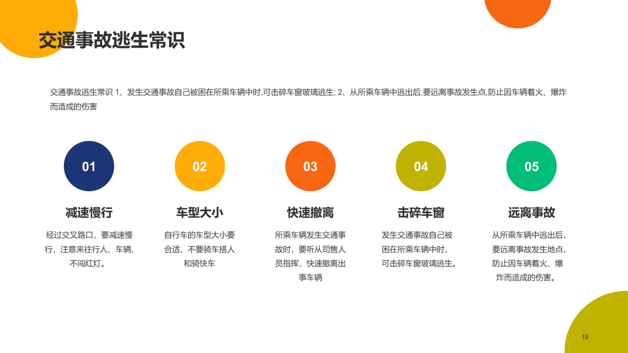 蓝色创意交通安全主题班会