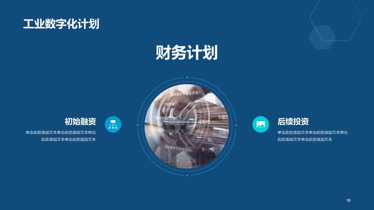 蓝色科技工业数字化商业计划书PPT
