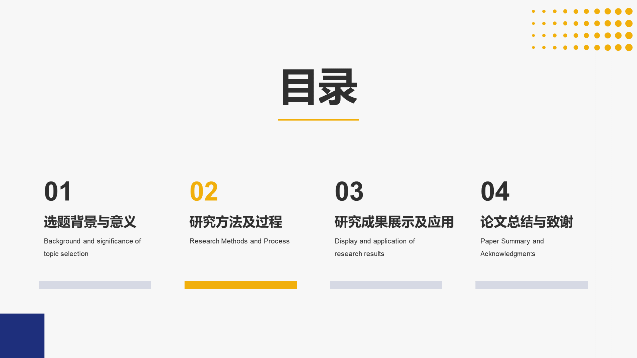 蓝黄色简约扁平学术类通用PPT