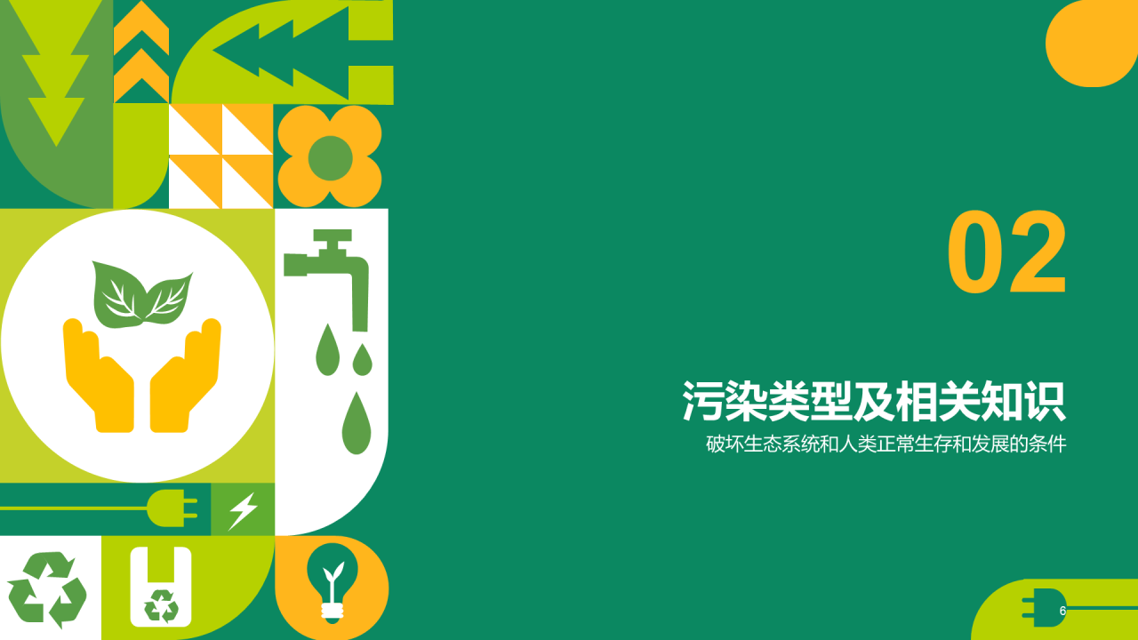 绿色扁平简约保护环境主题教育PPT