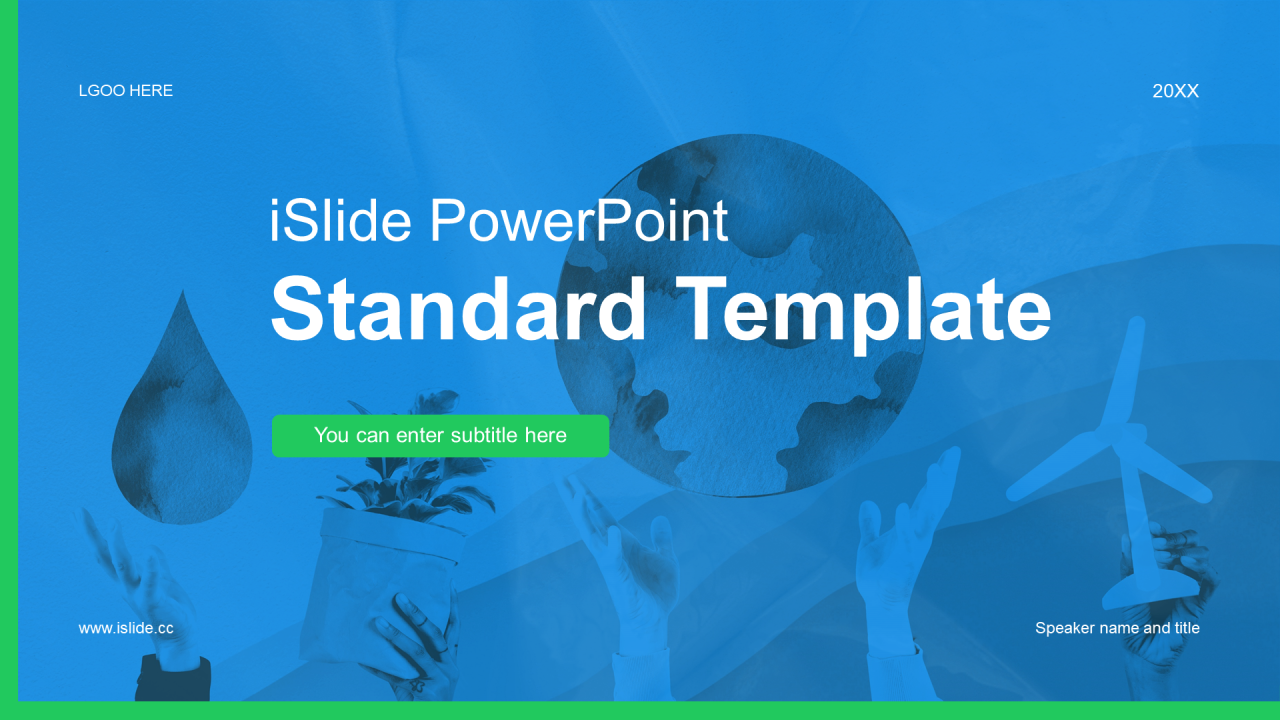 蓝色简约环保培训课件PPT